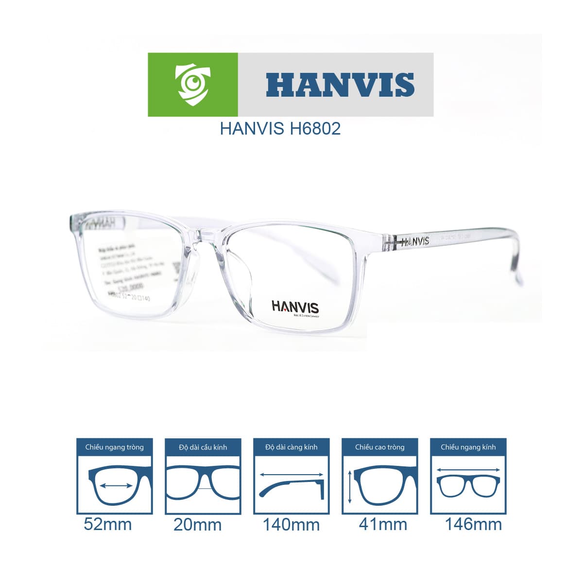 Gọng kính HANVIS H6802 - Ảnh 12