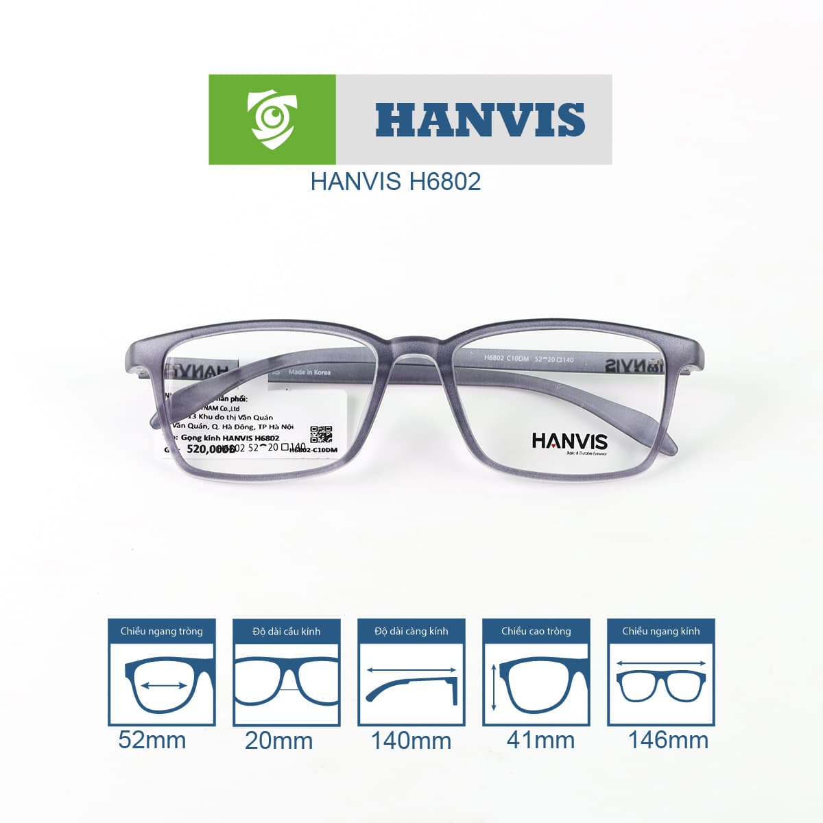 Gọng kính HANVIS H6802 - Ảnh 9