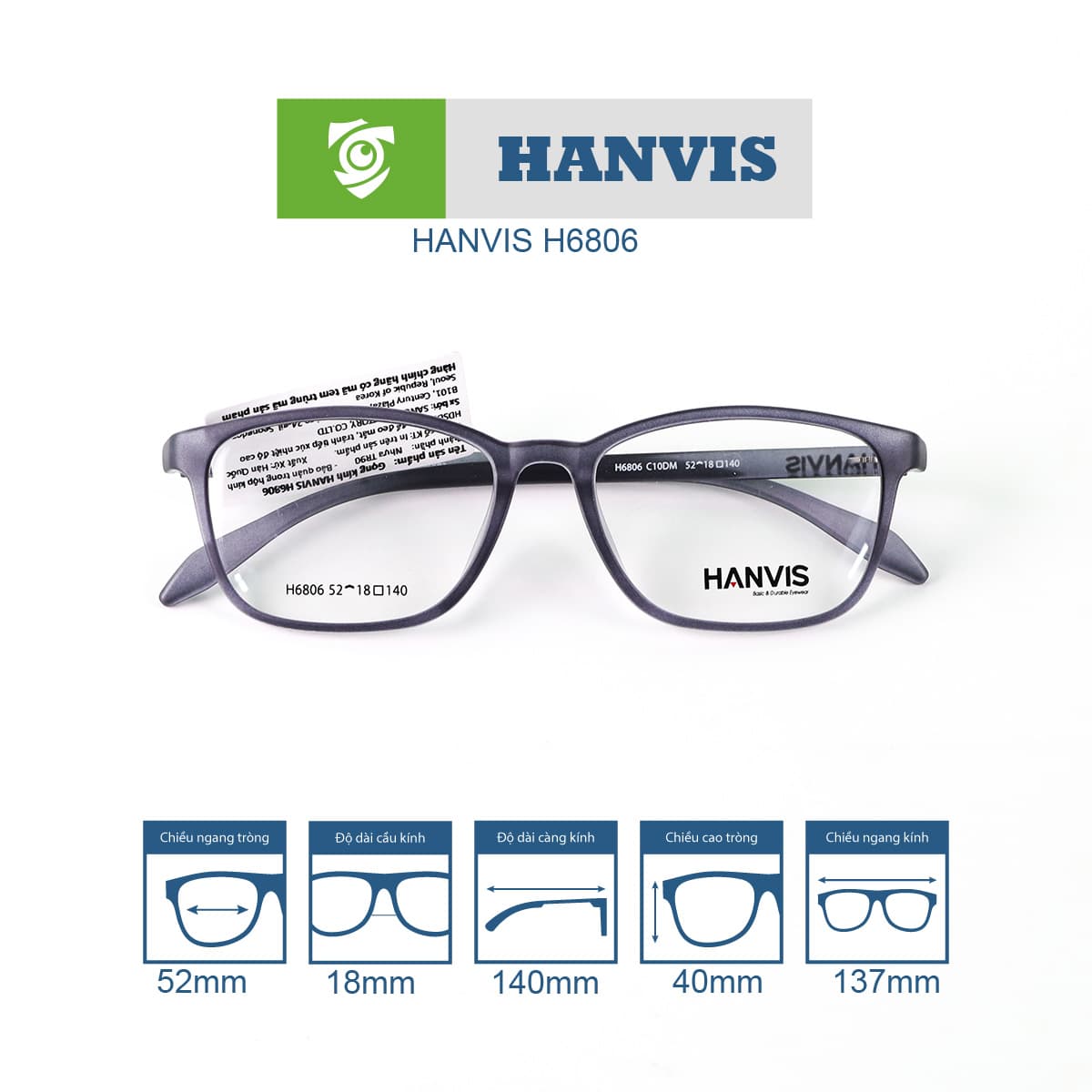 Gọng kính HANVIS H6806 - Ảnh 10