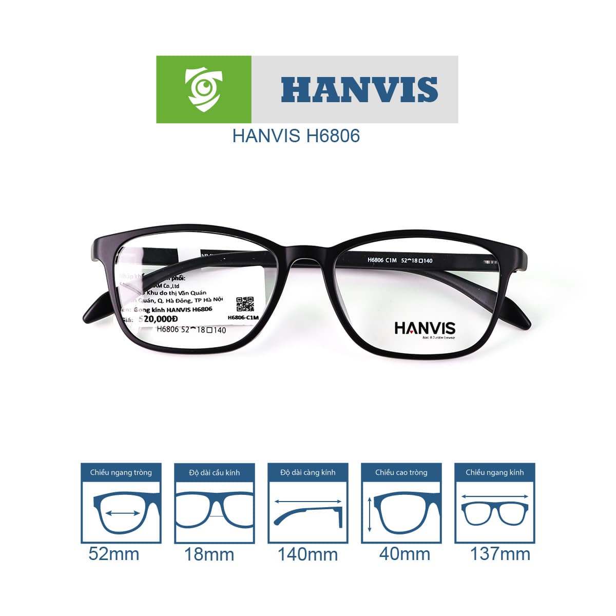 Gọng kính HANVIS H6806 - Ảnh 9