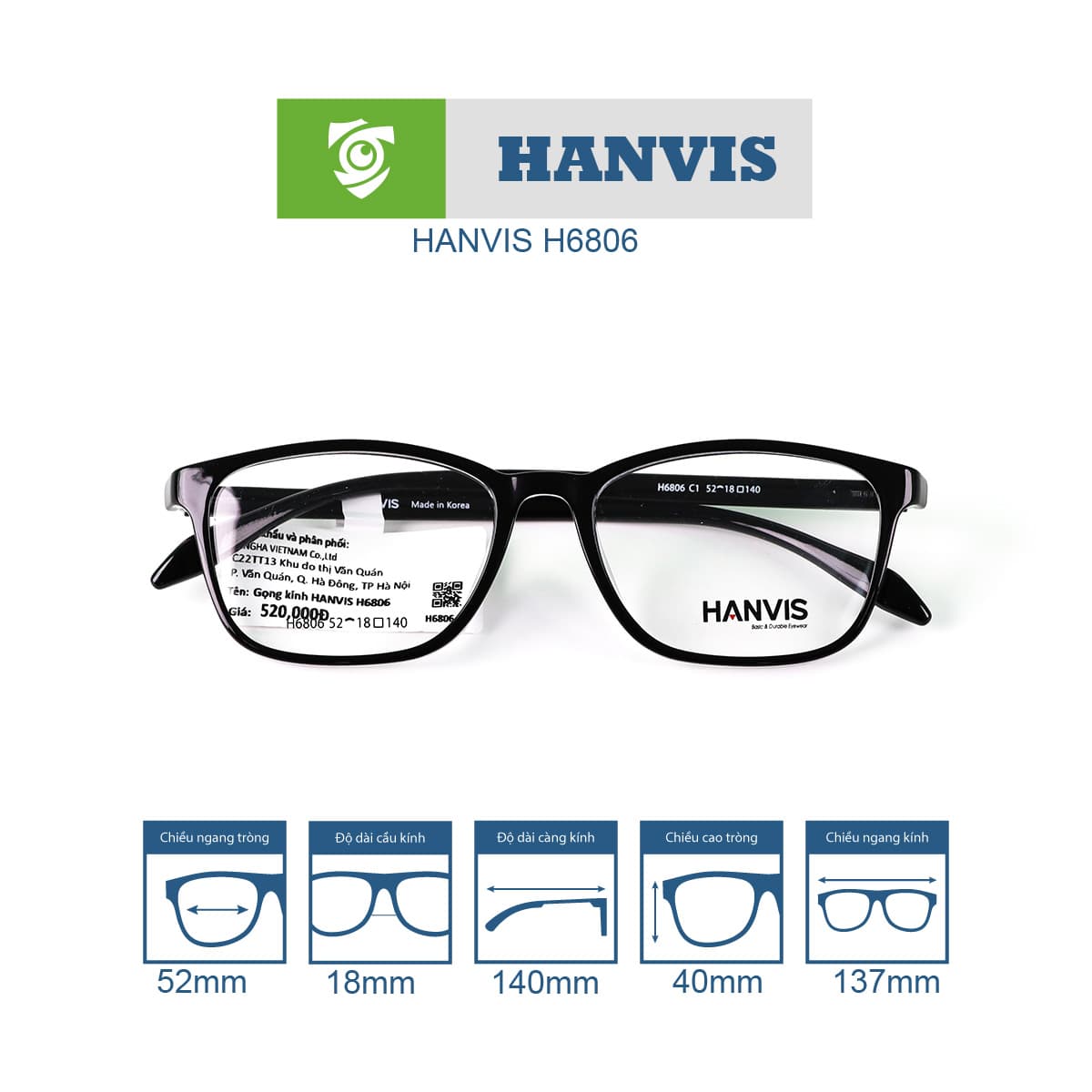 Gọng kính HANVIS H6806 - Ảnh 7