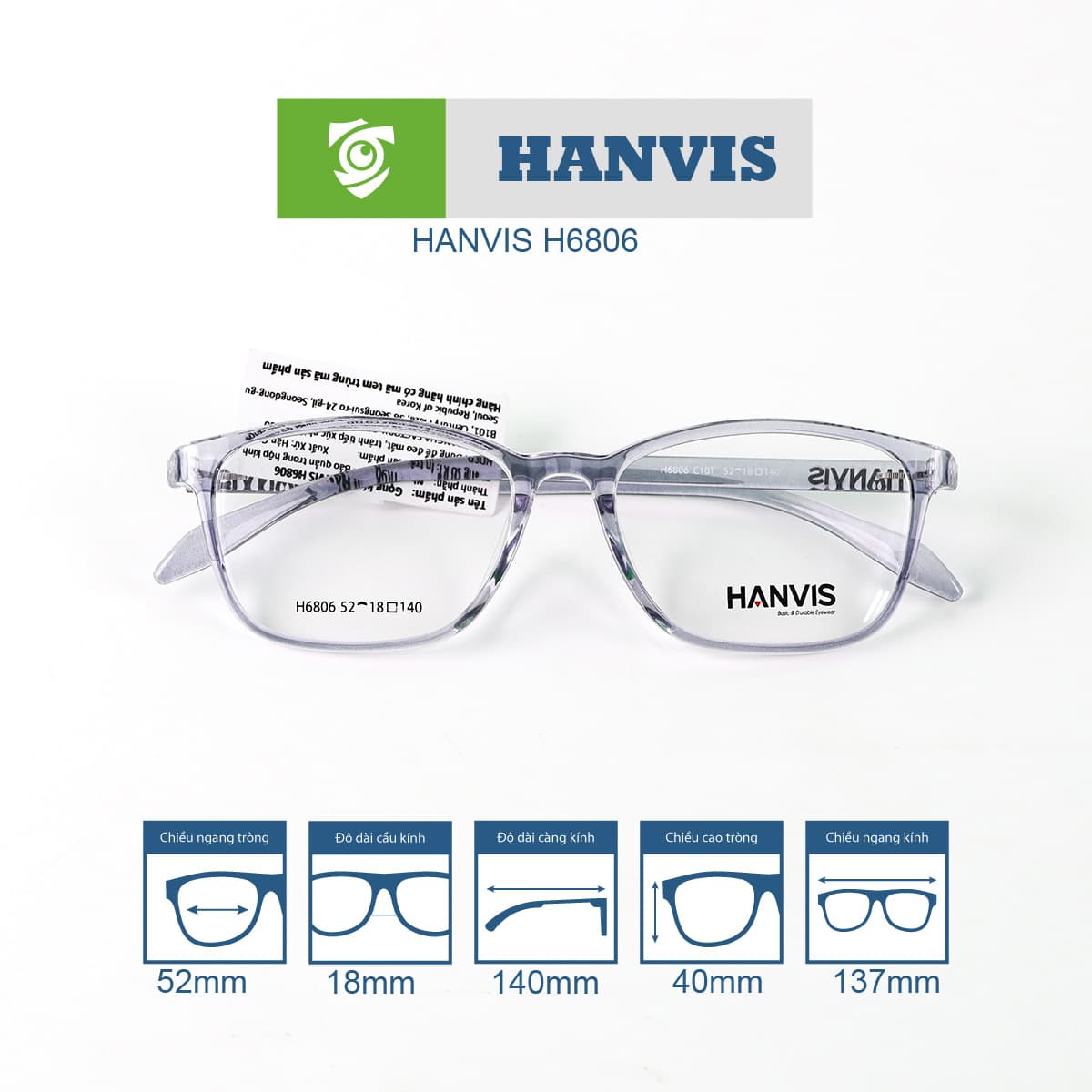 Gọng kính HANVIS H6806 - Ảnh 6
