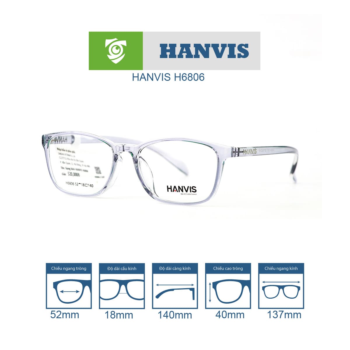 Gọng kính HANVIS H6806 - Ảnh 4