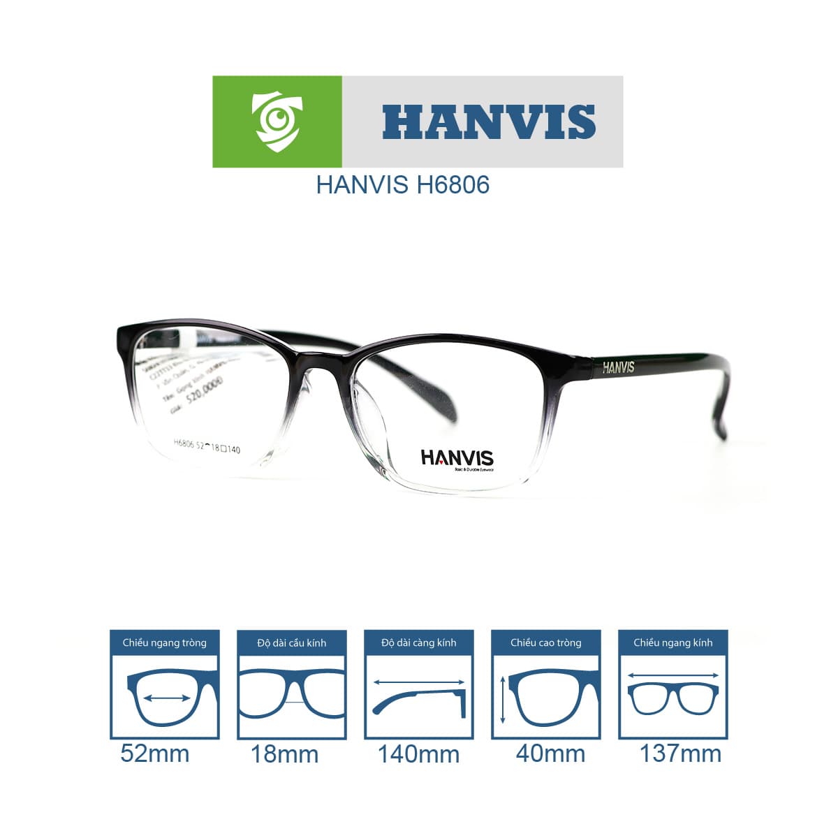 Gọng kính HANVIS H6806 - Ảnh 5