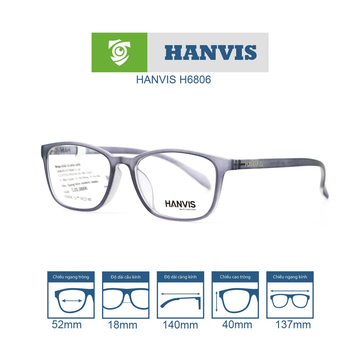 Gọng kính HANVIS H6806 - Ảnh 14