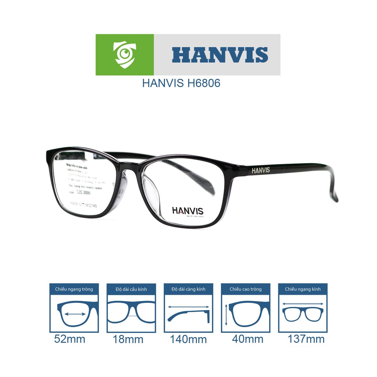 Gọng kính HANVIS H6806 - Ảnh 12