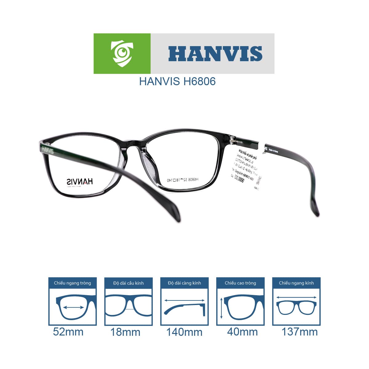 Gọng kính HANVIS H6806 - Ảnh 11
