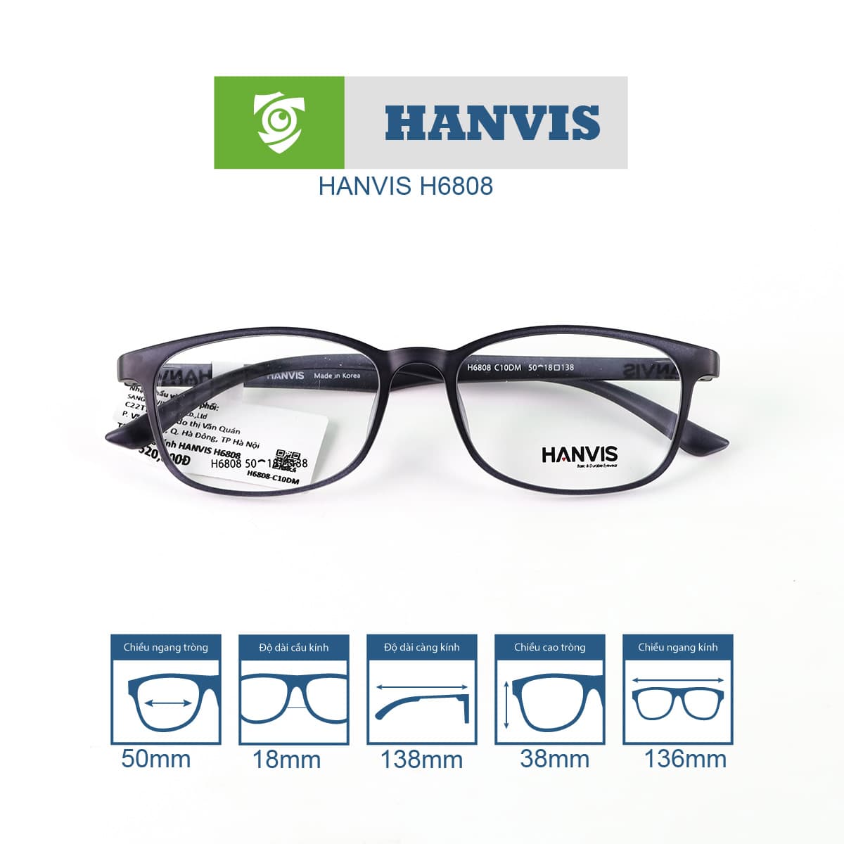 Gọng kính HANVIS H6808 - Ảnh 2