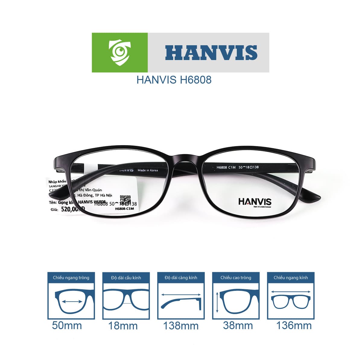 Gọng kính HANVIS H6808 - Ảnh 10