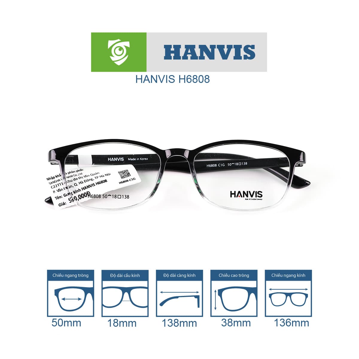 Gọng kính HANVIS H6808 - Ảnh 9
