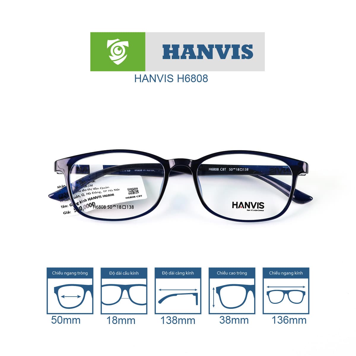 Gọng kính HANVIS H6808 - Ảnh 7