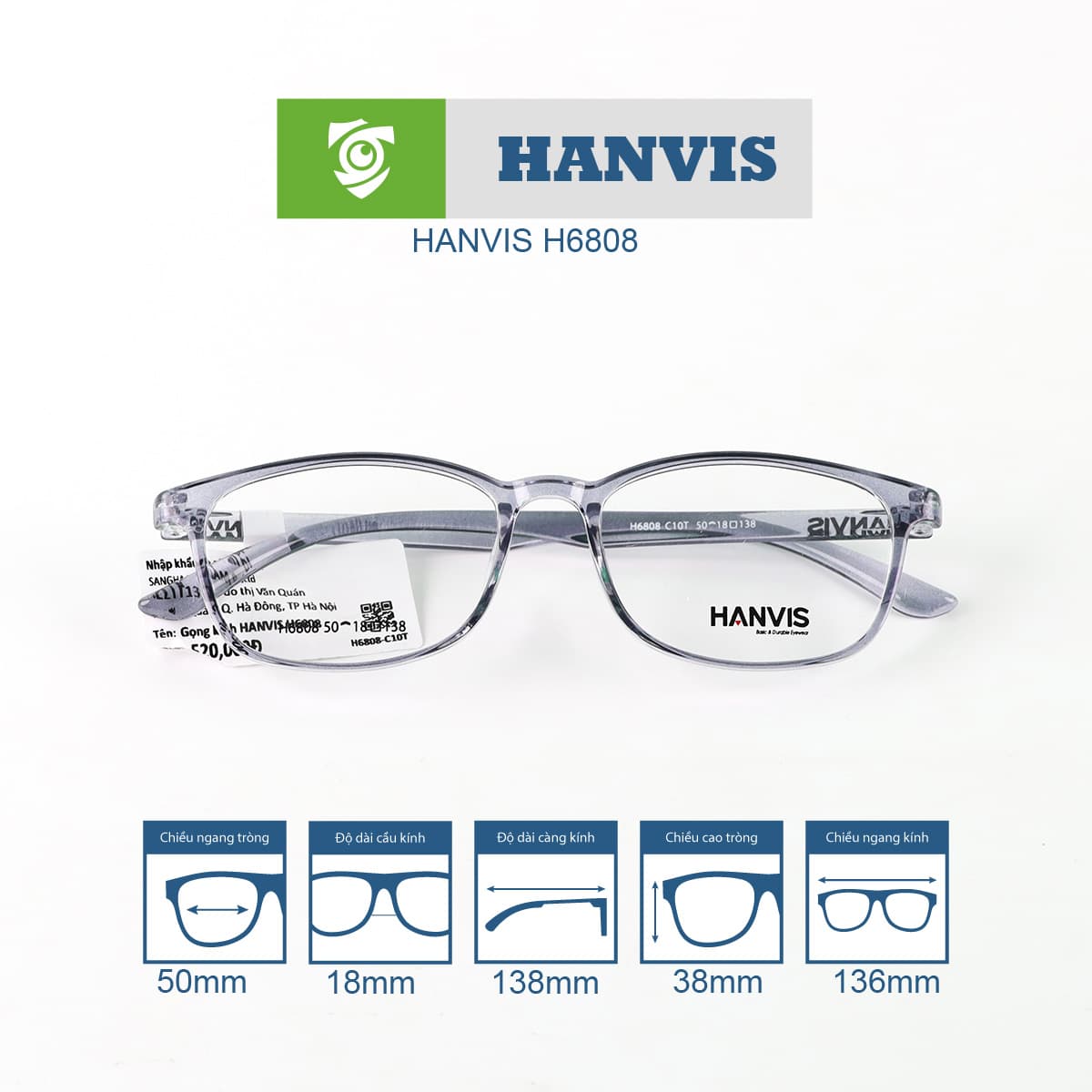 Gọng kính HANVIS H6808 - Ảnh 6