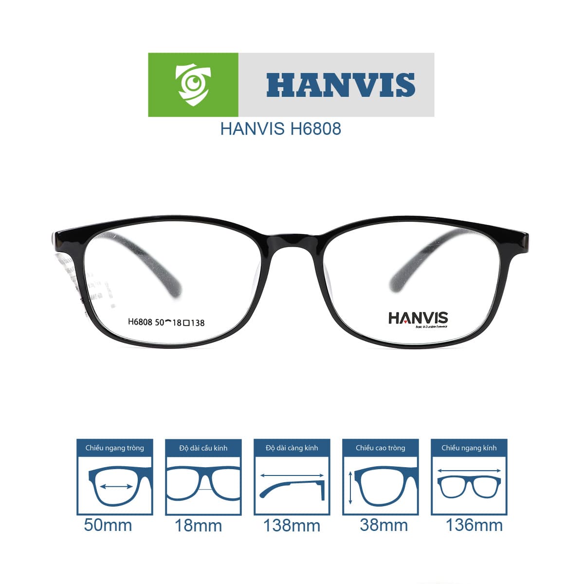 Gọng kính HANVIS H6808