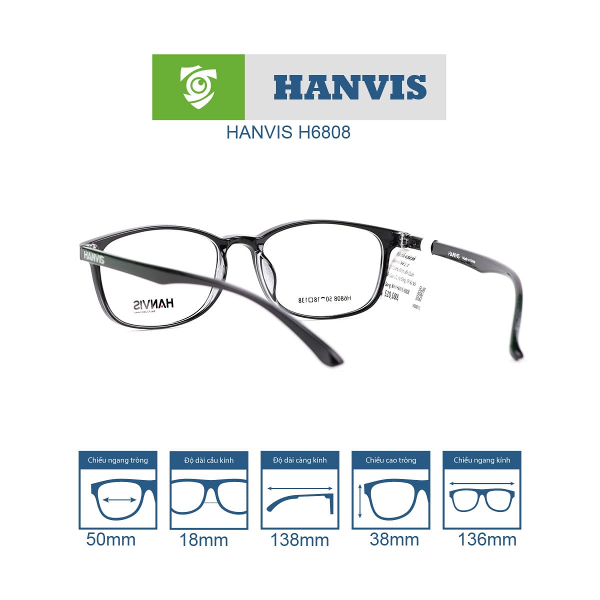 Gọng kính HANVIS H6808 - Ảnh 12