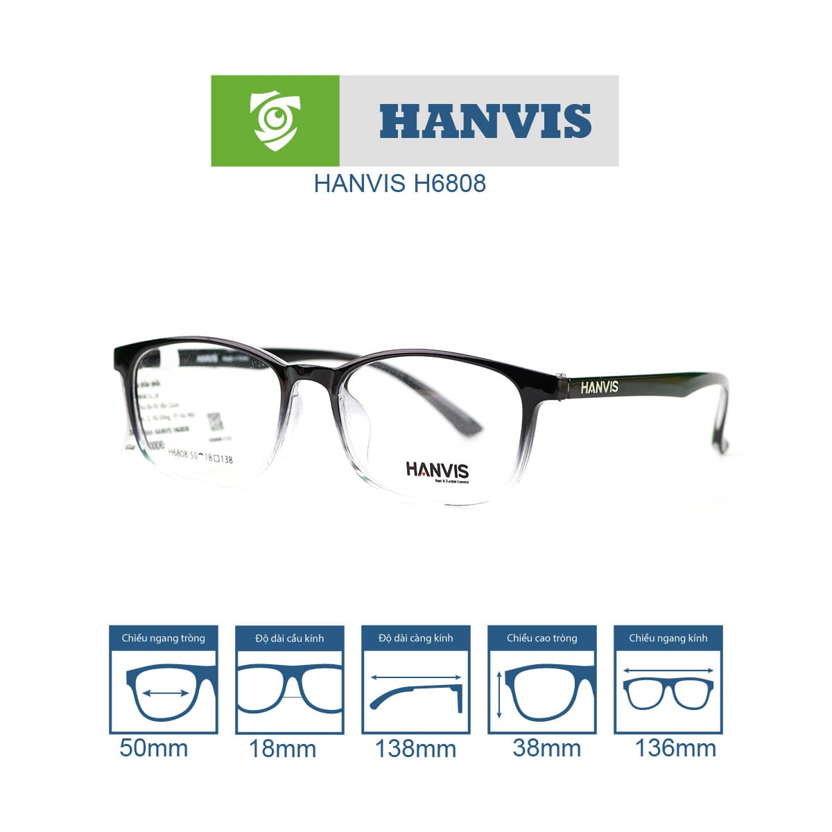 Gọng kính HANVIS H6808 - Ảnh 11