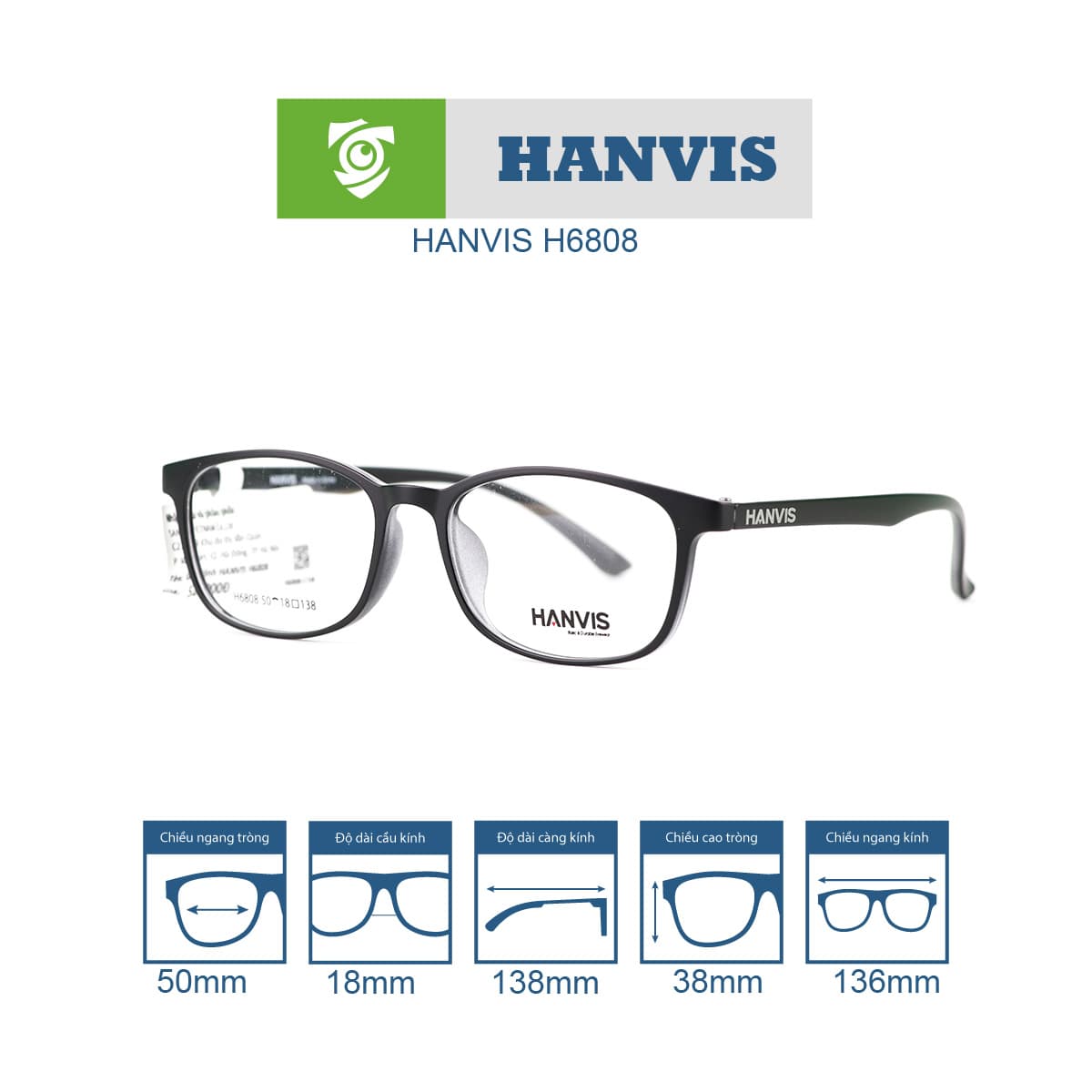 Gọng kính HANVIS H6808 - Ảnh 15