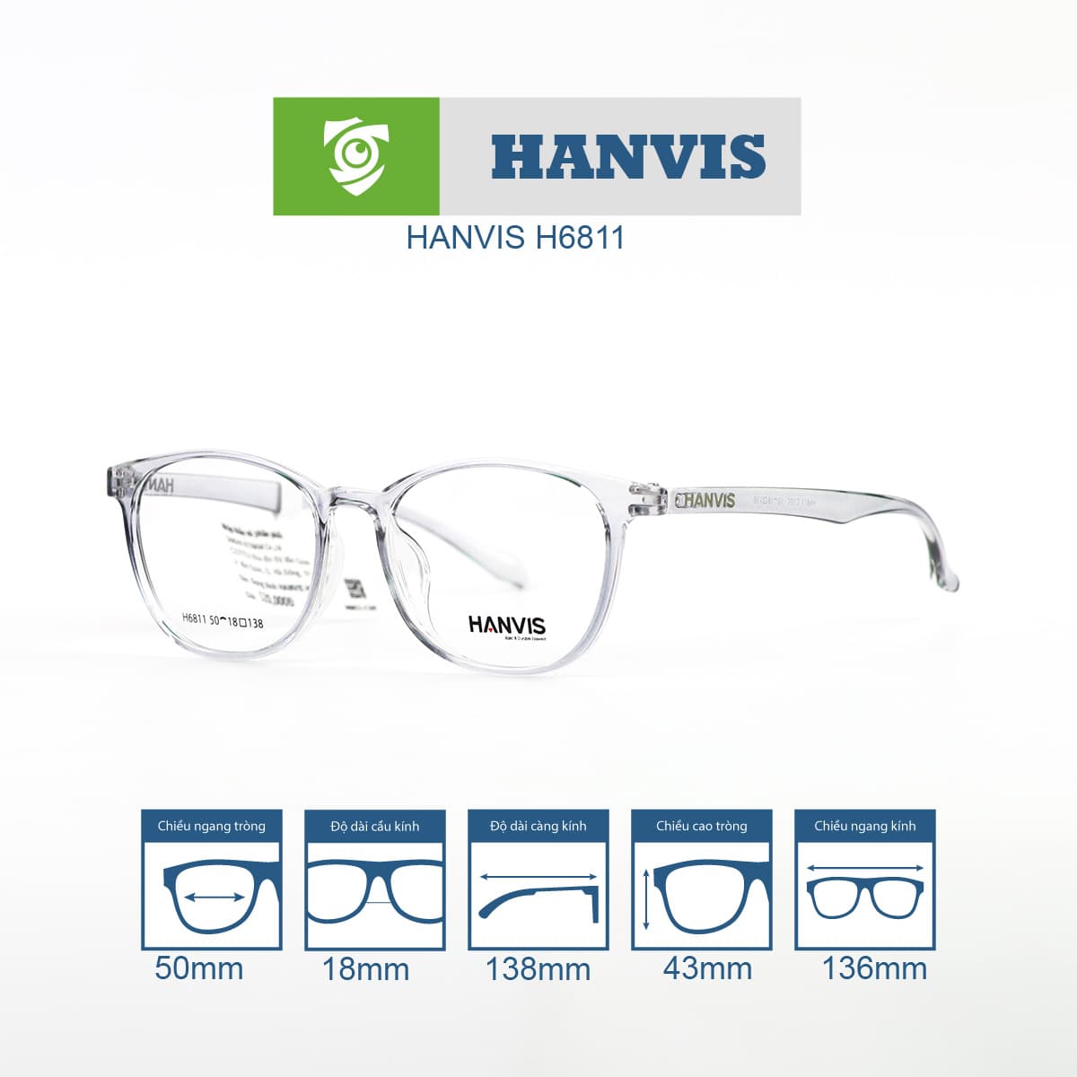Gọng kính HANVIS H6811 - Ảnh 12