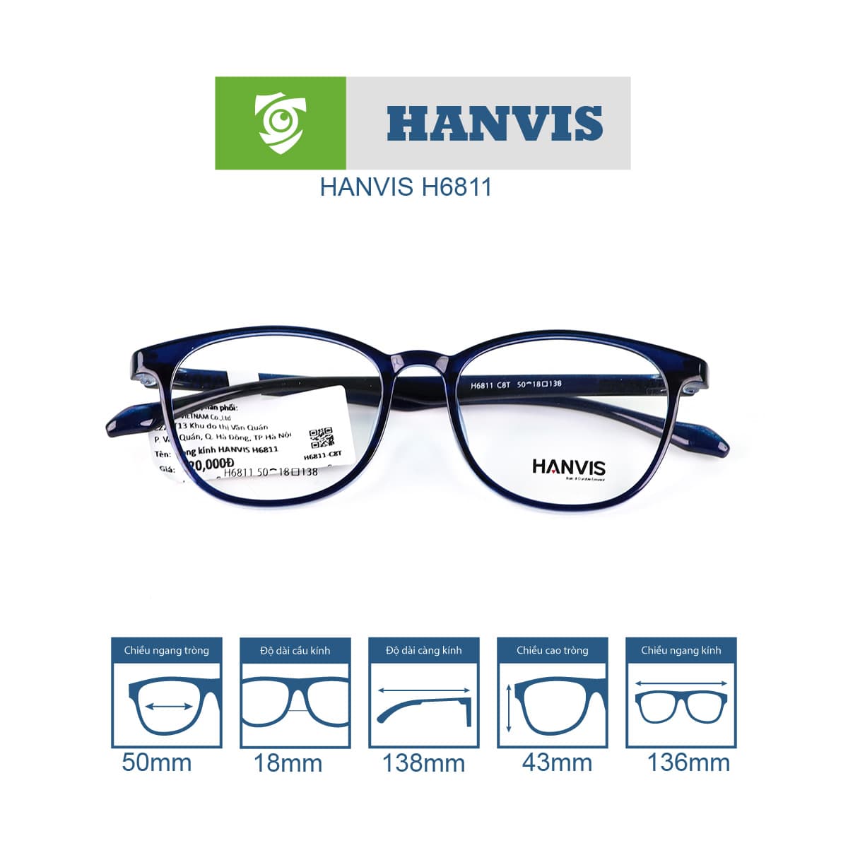 Gọng kính HANVIS H6811 - Ảnh 11