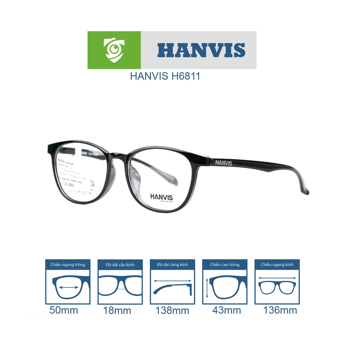 Gọng kính HANVIS H6811 - Ảnh 10