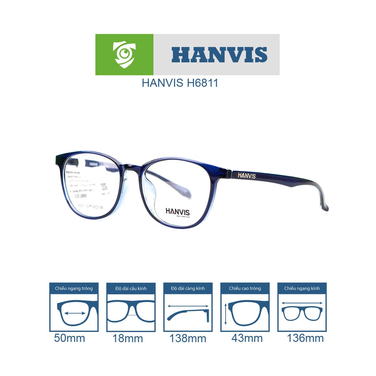 Gọng kính HANVIS H6811 - Ảnh 8