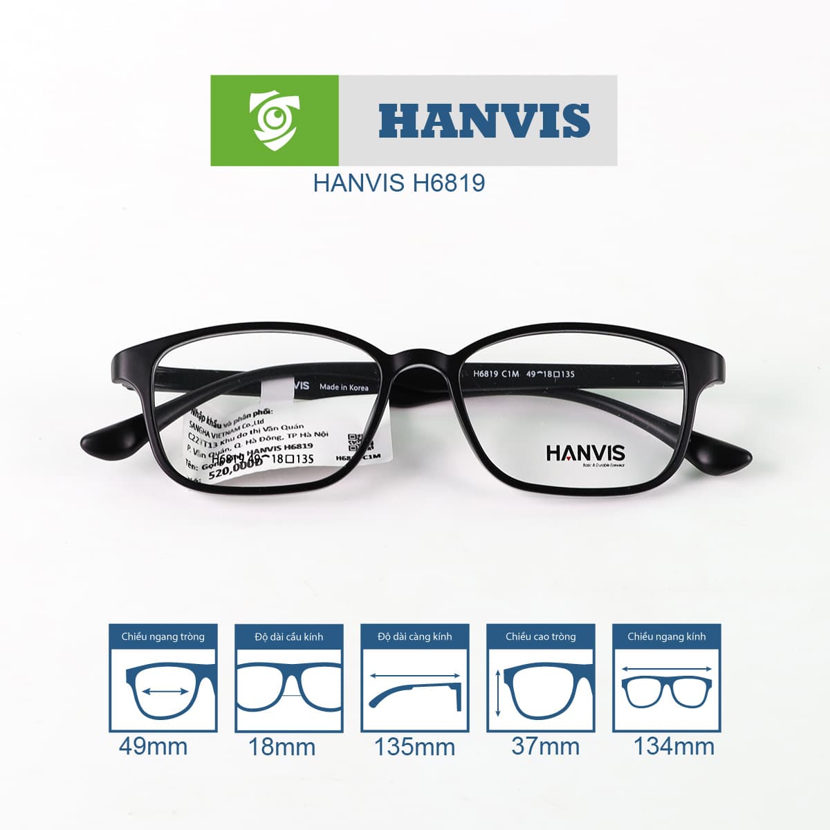 Gọng kính HANVIS H6819 - Ảnh 2