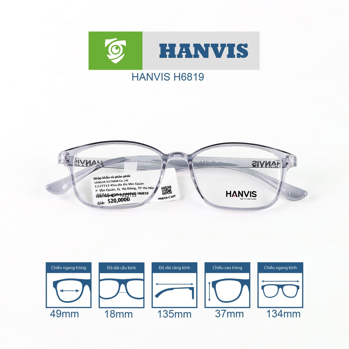 Gọng kính HANVIS H6819 - Ảnh 8