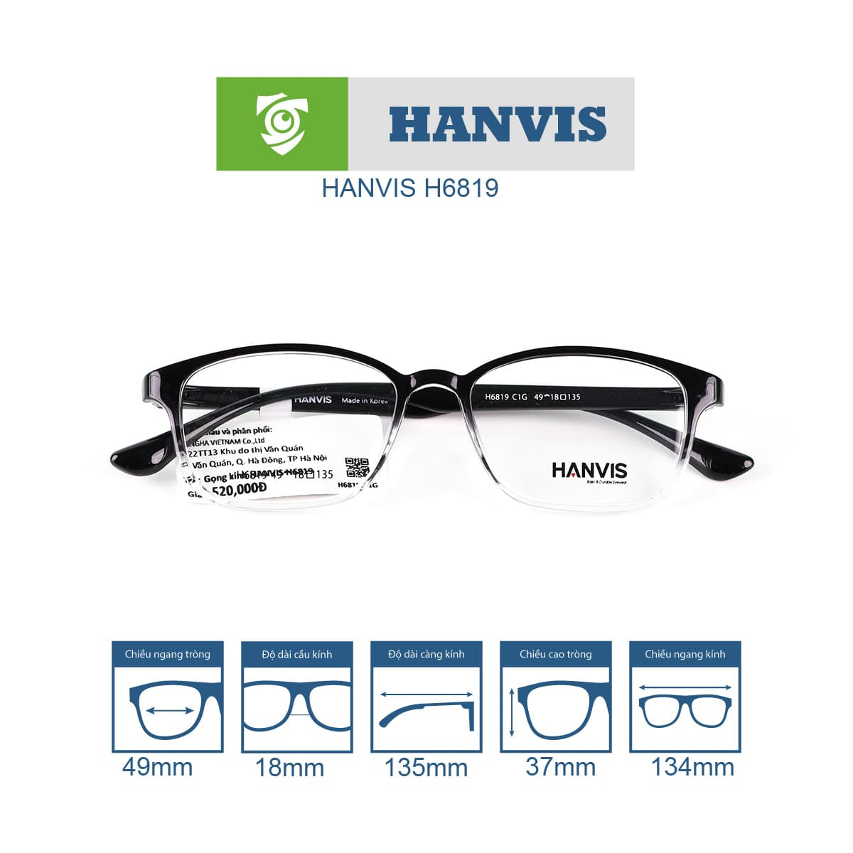 Gọng kính HANVIS H6819 - Ảnh 7