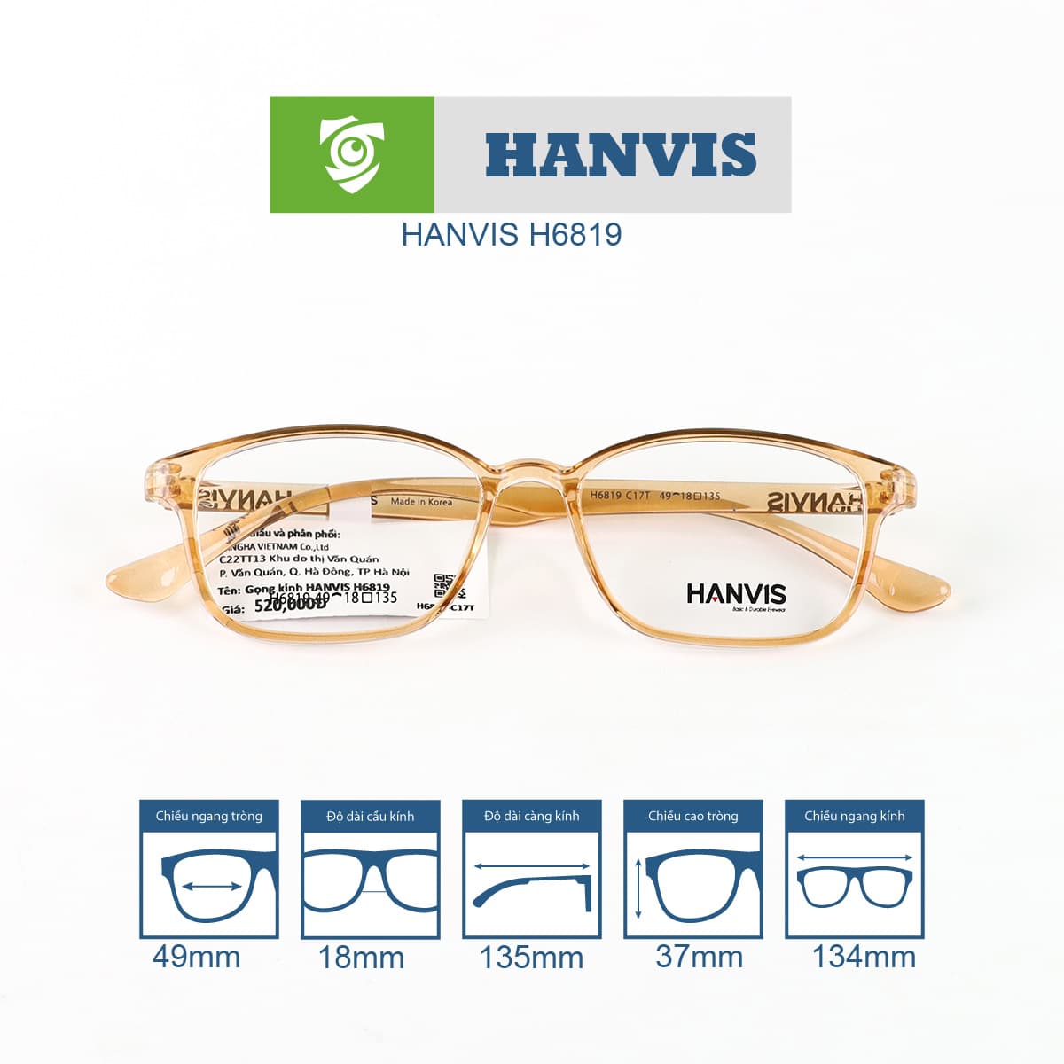 Gọng kính HANVIS H6819 - Ảnh 6