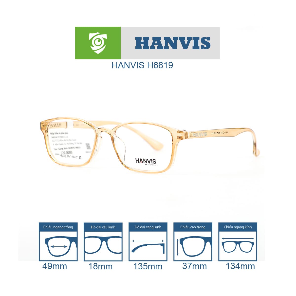 Gọng kính HANVIS H6819 - Ảnh 3