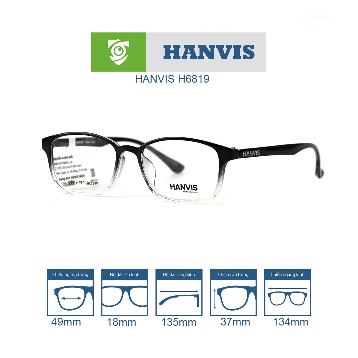 Gọng kính HANVIS H6819 - Ảnh 4