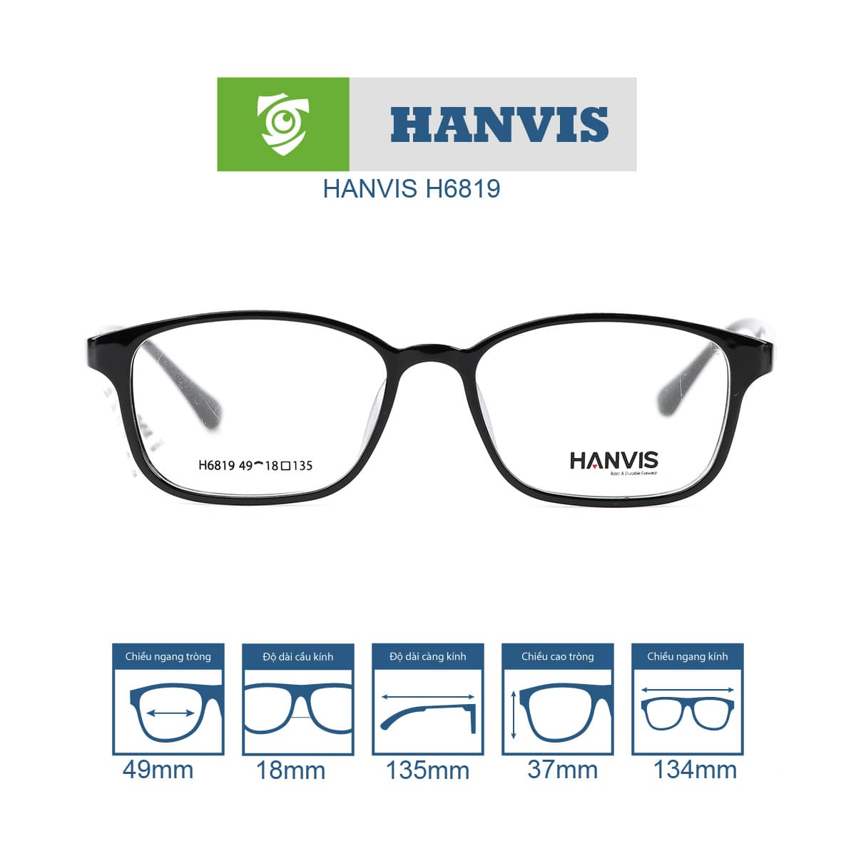Gọng kính HANVIS H6819 - Ảnh 12