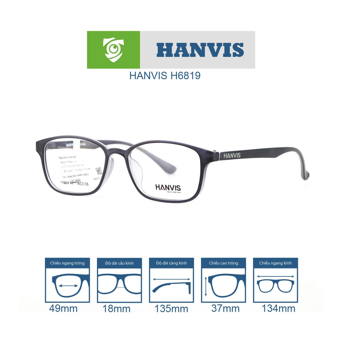 Gọng kính HANVIS H6819 - Ảnh 13