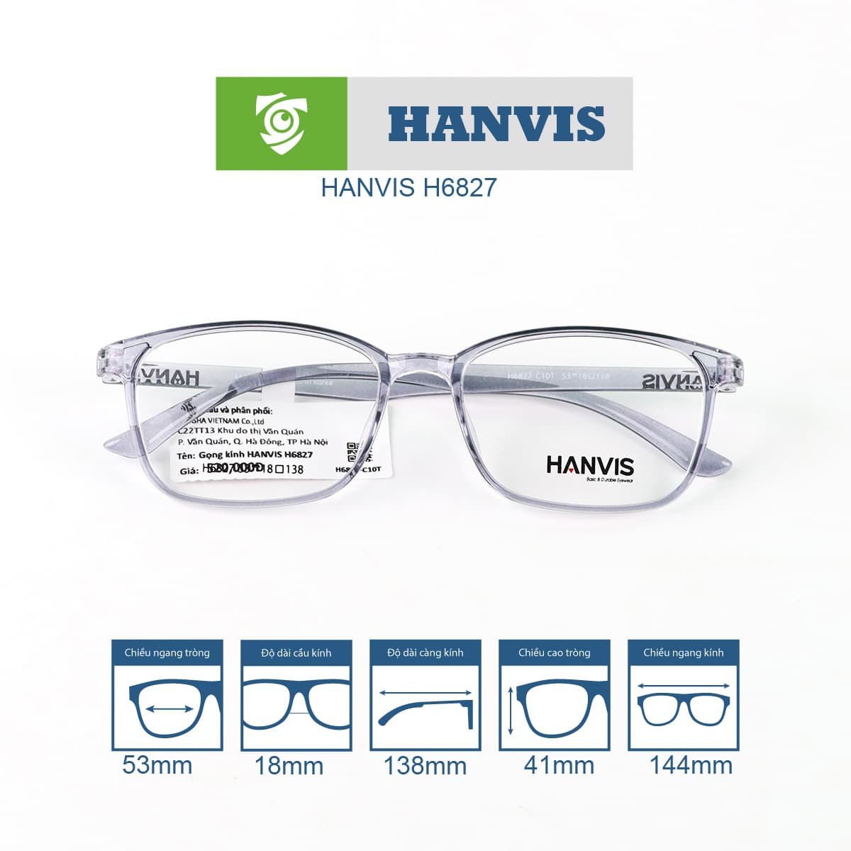 Gọng kính HANVIS H6827 - Ảnh 2