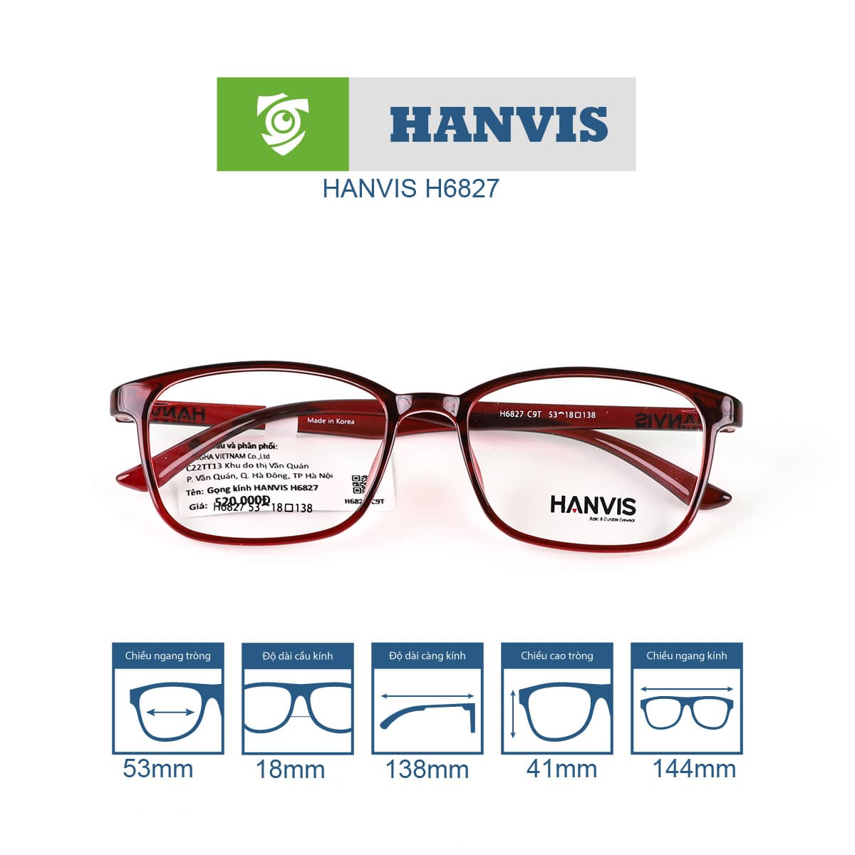 Gọng kính HANVIS H6827 - Ảnh 9