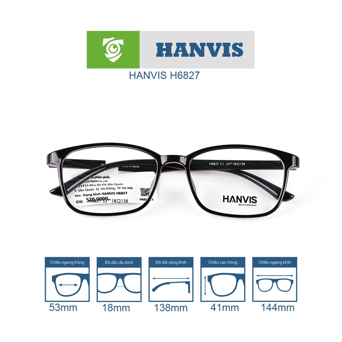 Gọng kính HANVIS H6827 - Ảnh 8