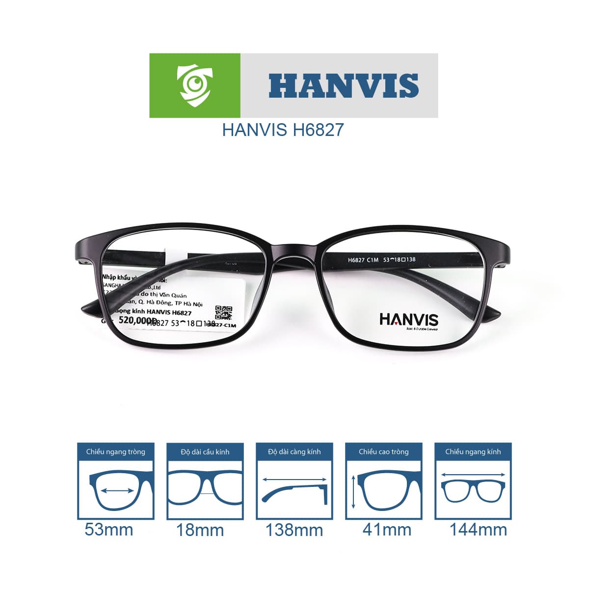 Gọng kính HANVIS H6827 - Ảnh 6