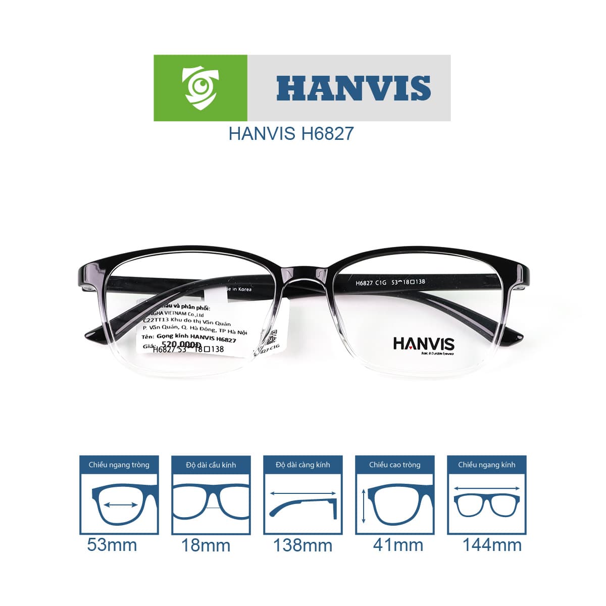 Gọng kính HANVIS H6827 - Ảnh 5