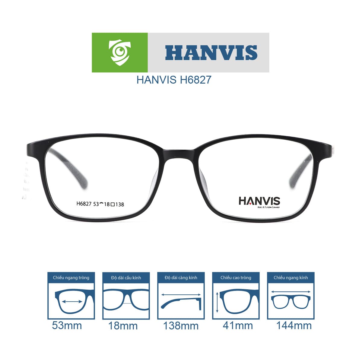 Gọng kính HANVIS H6827 - Ảnh 1