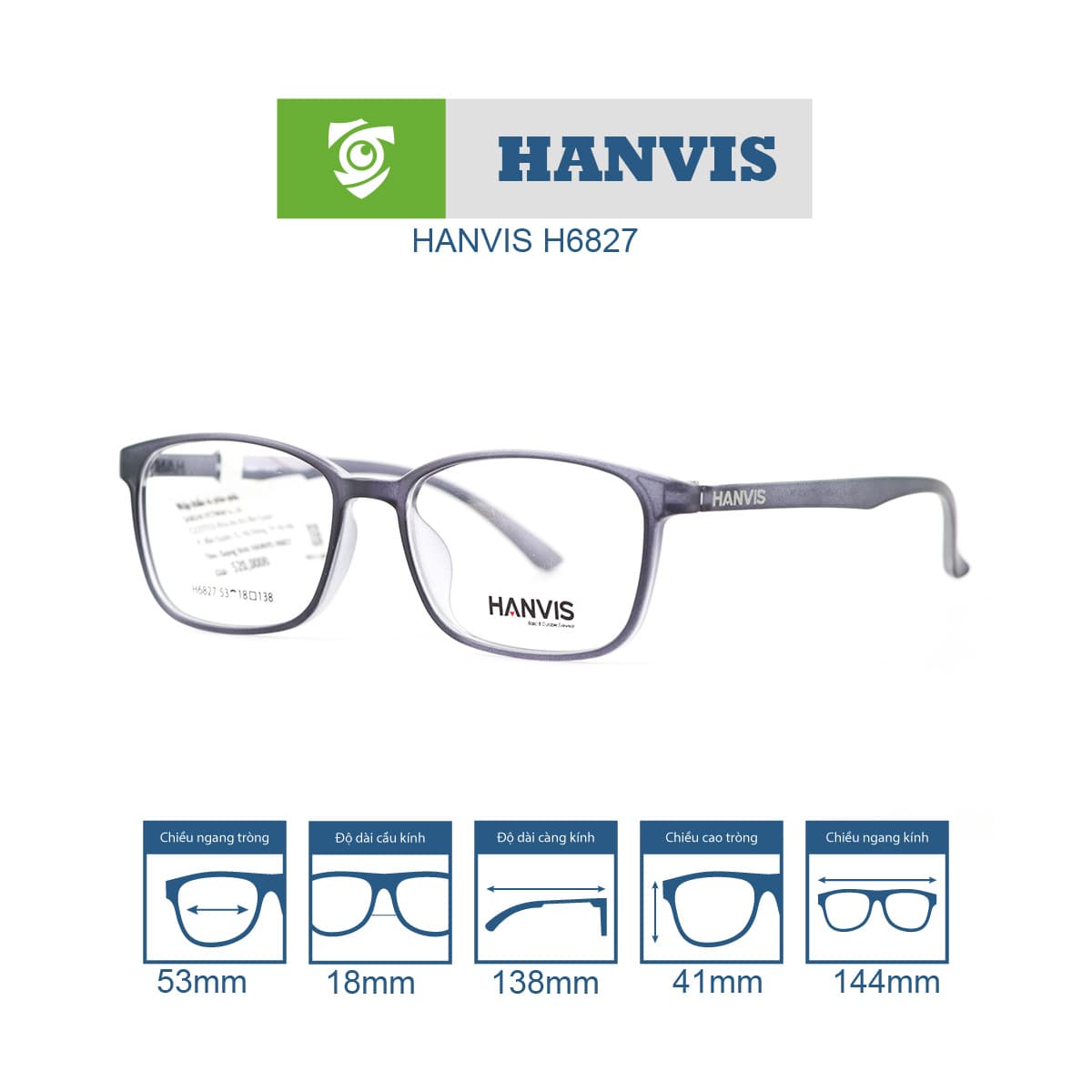 Gọng kính HANVIS H6827 - Ảnh 12