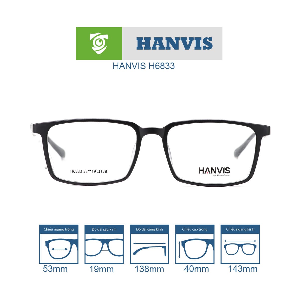 Gọng kính HANVIS H6833 - Ảnh 13