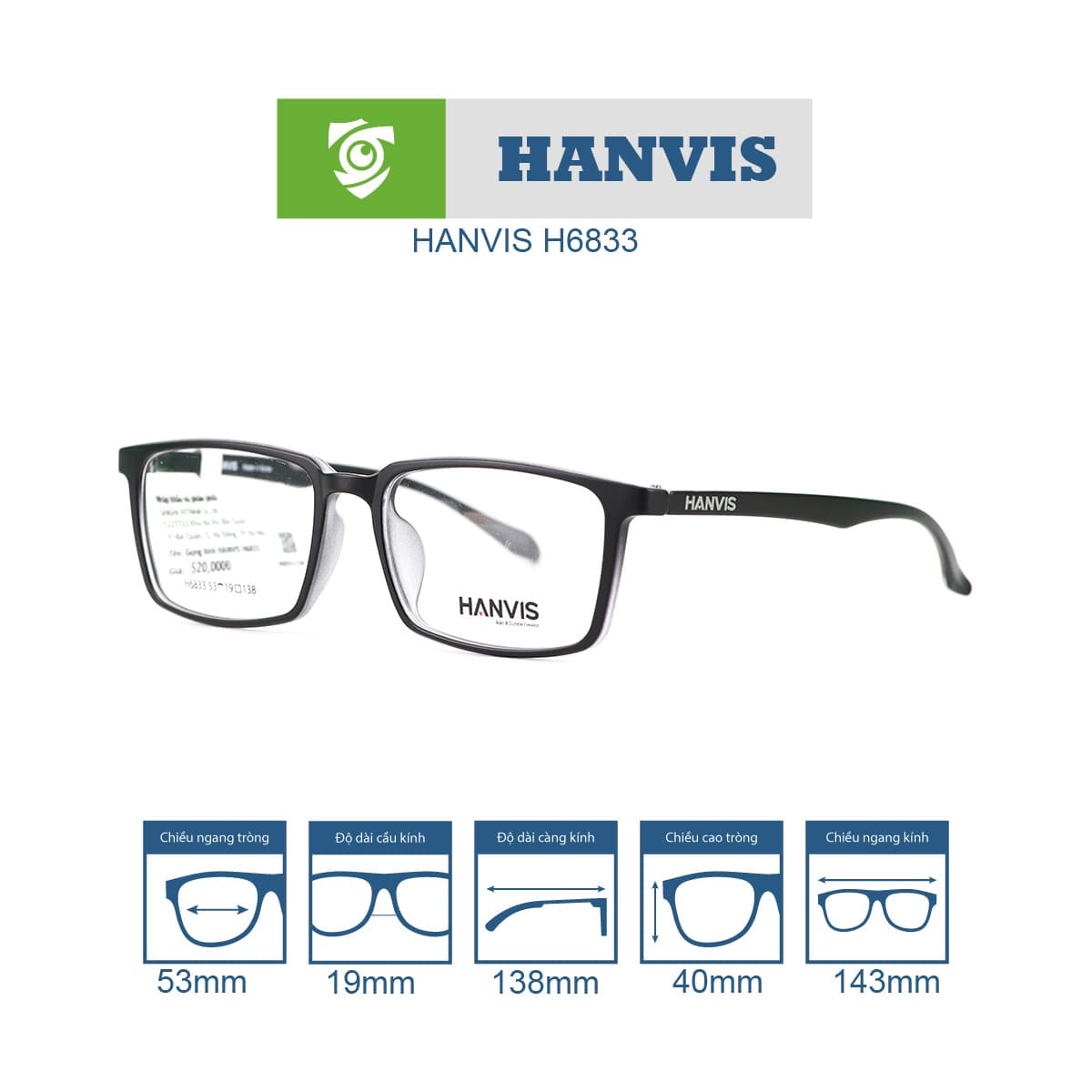 Gọng kính HANVIS H6833 - Ảnh 12
