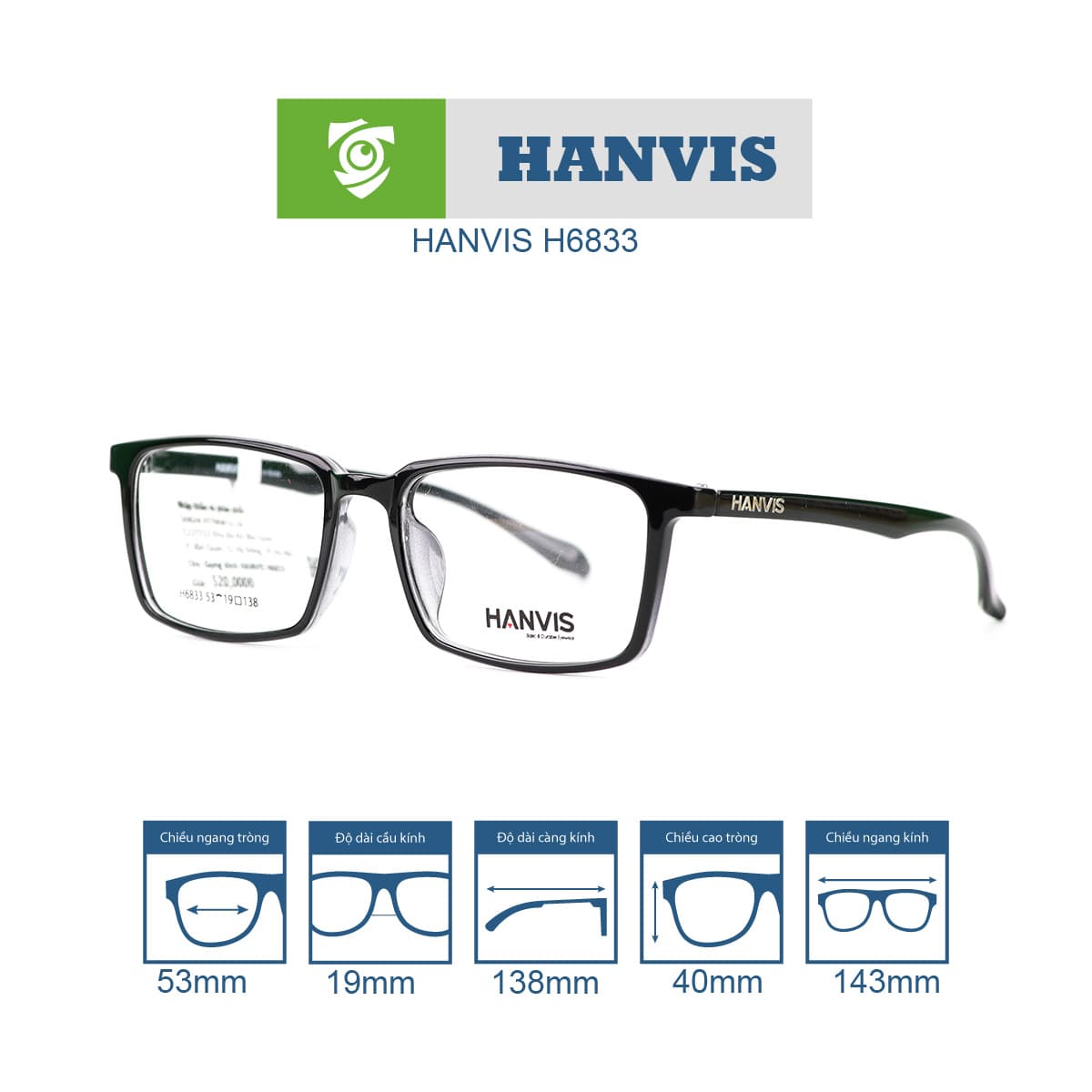 Gọng kính HANVIS H6833 - Ảnh 15