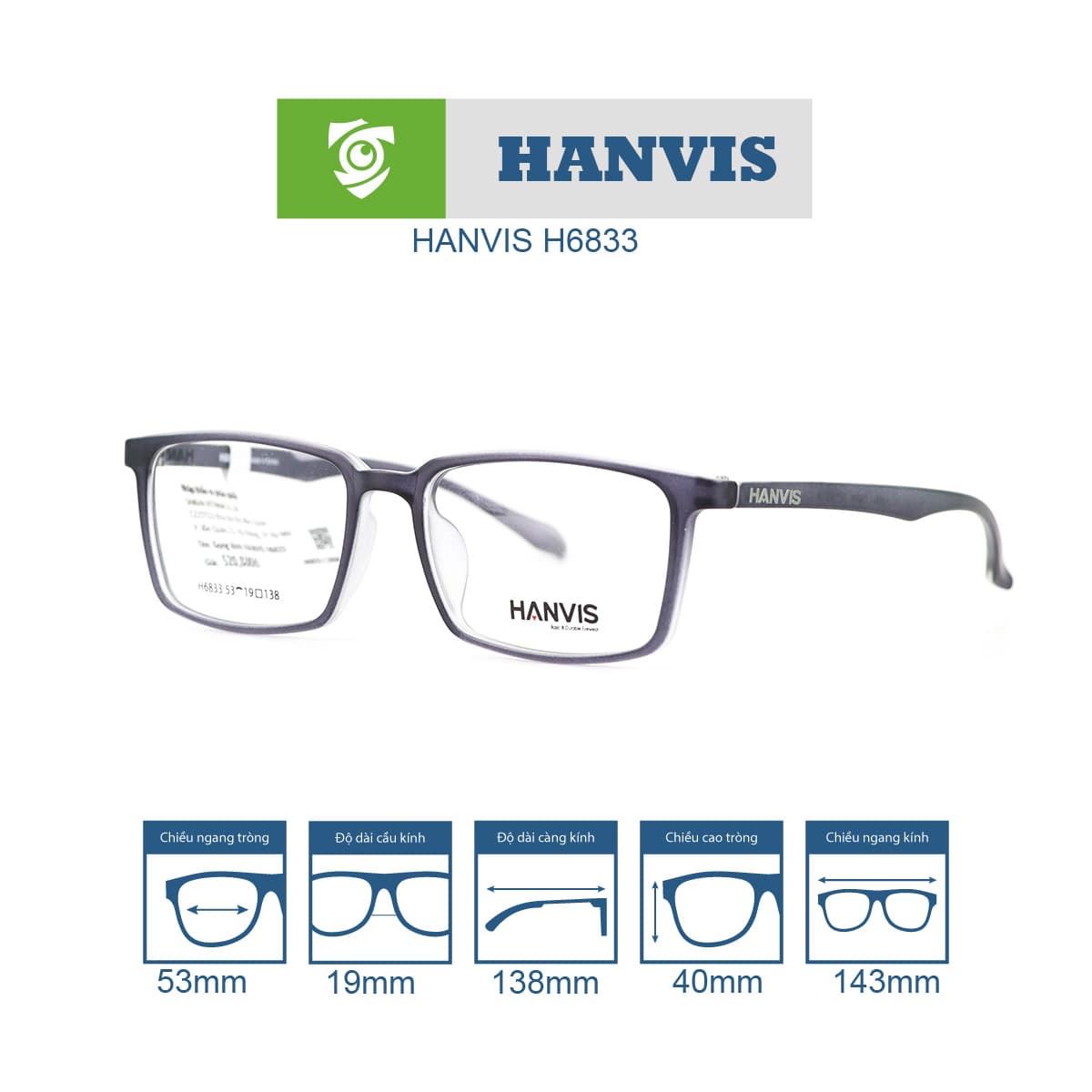 Gọng kính HANVIS H6833 - Ảnh 10