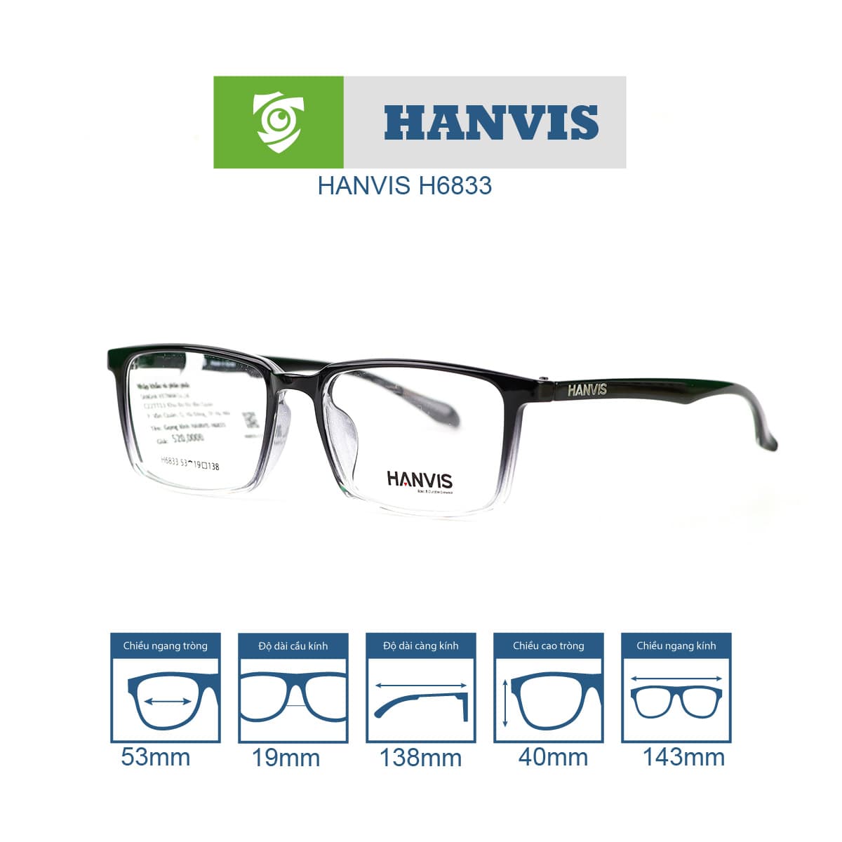 Gọng kính HANVIS H6833 - Ảnh 9