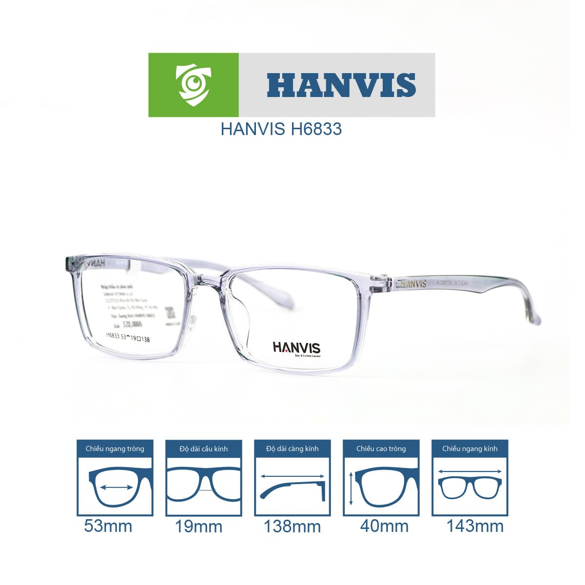 Gọng kính HANVIS H6833 - Ảnh 8