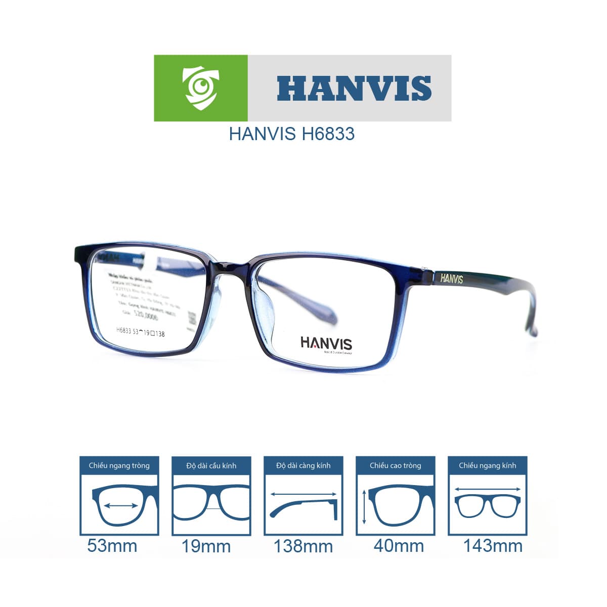 Gọng kính HANVIS H6833 - Ảnh 7