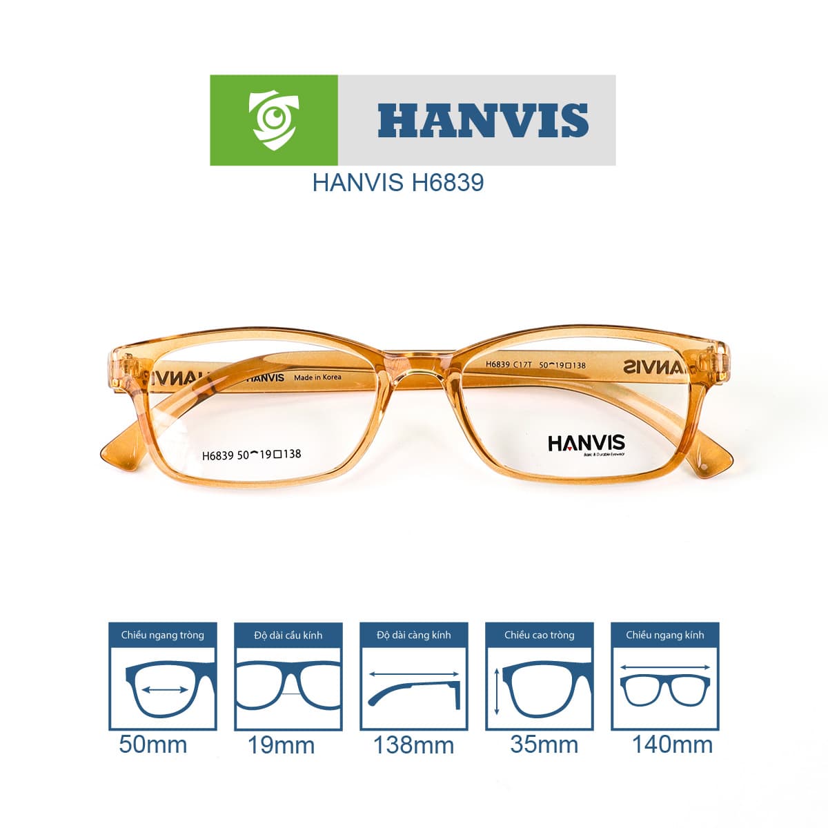 Gọng kính HANVIS H6839 - Ảnh 2
