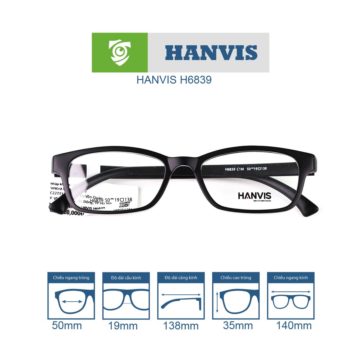 Gọng kính HANVIS H6839 - Ảnh 10