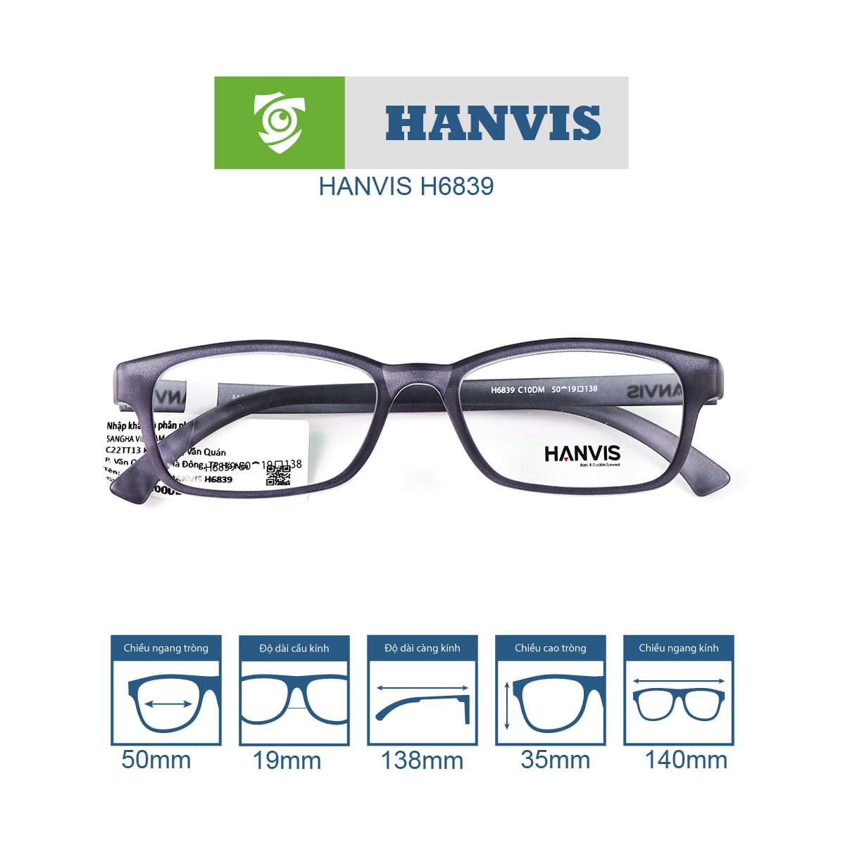 Gọng kính HANVIS H6839 - Ảnh 9