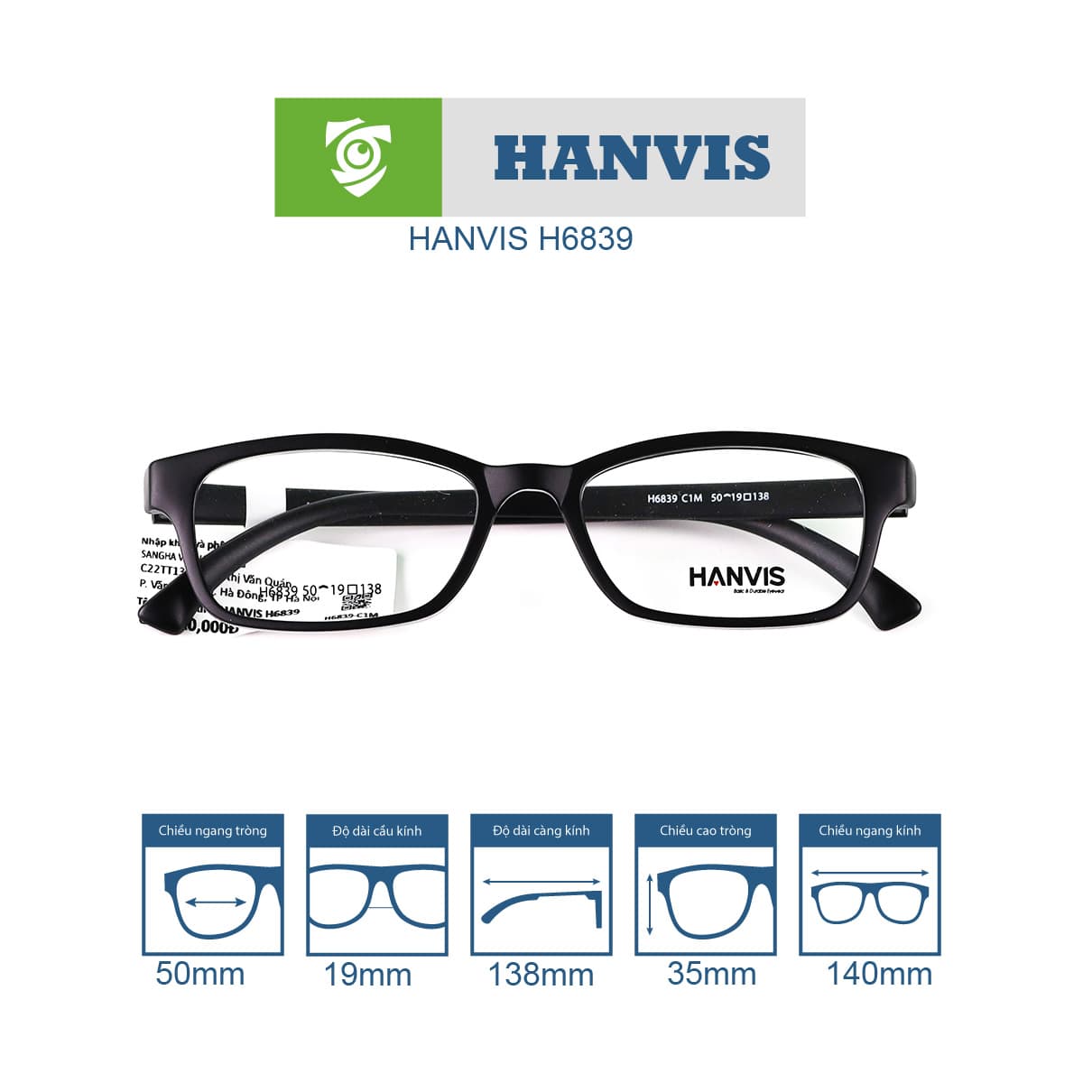 Gọng kính HANVIS H6839 - Ảnh 8